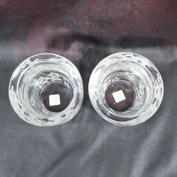 💜PartyLite Sakura Clear Frosted Etch Cherry Blossom Votive Holder Set of 2 - Picture 10 of 12